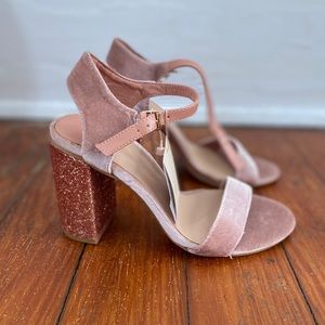 Pink glitter heels